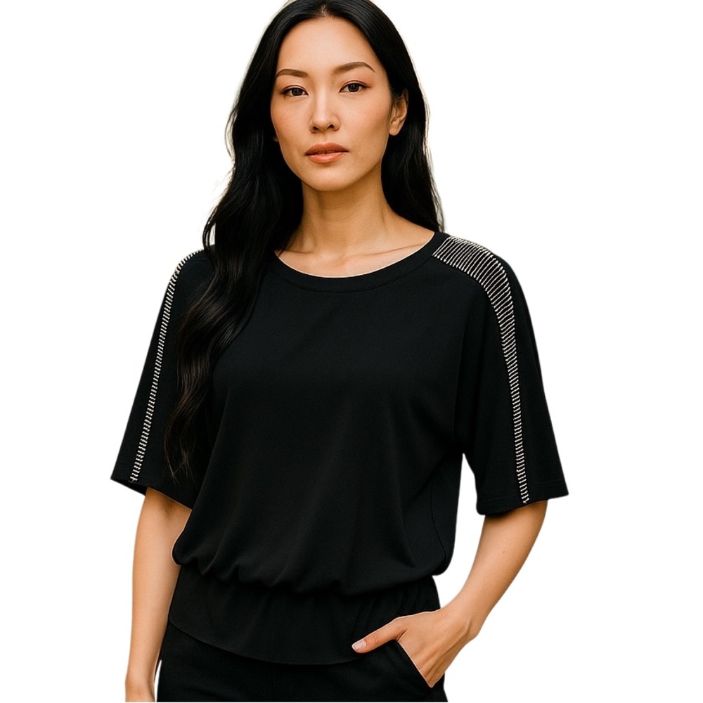 Frank Lyman Design Black Flowy L/S Women's Blouse Top Sz 4 Party Office